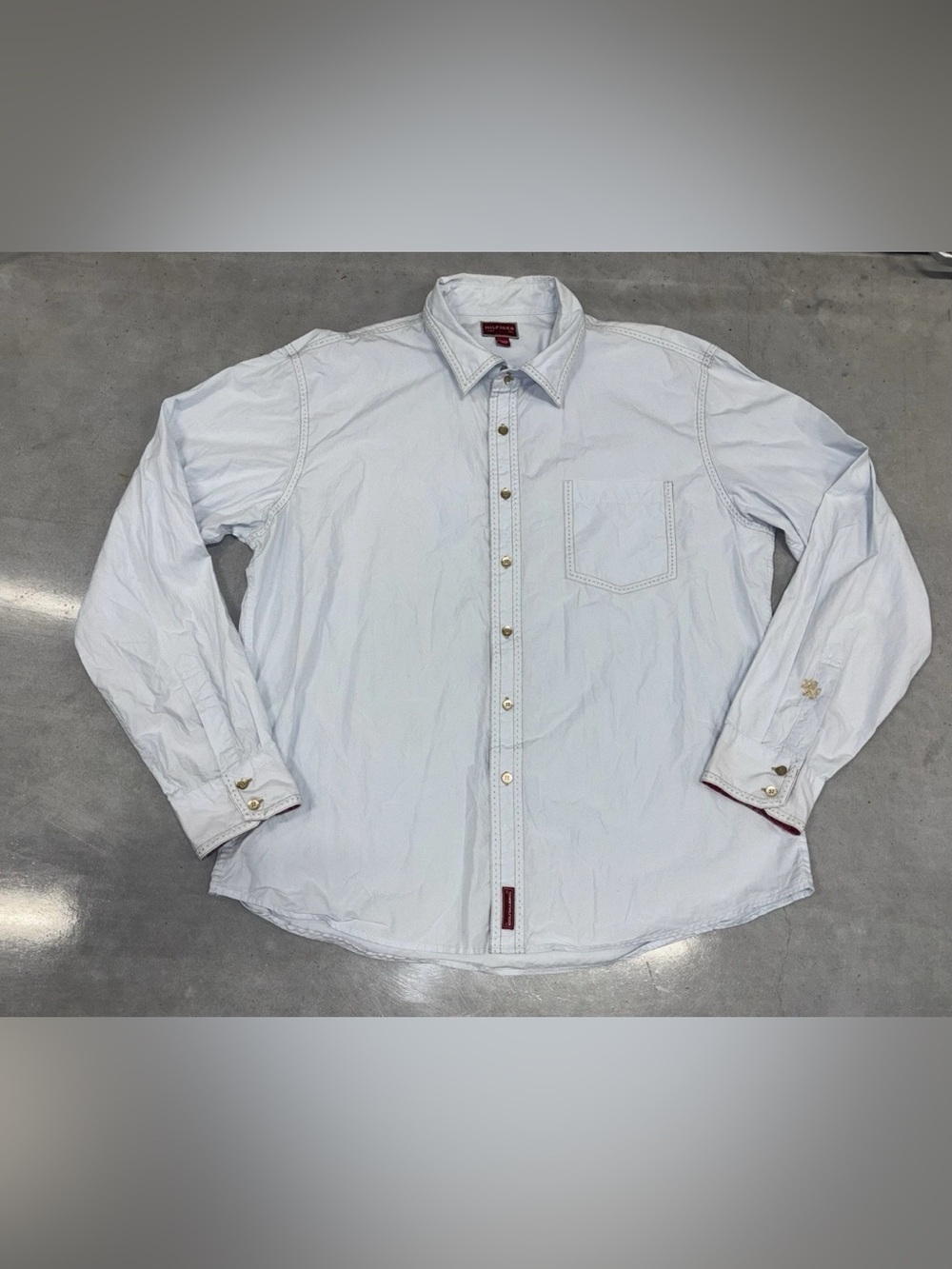Tommy Hilfiger VTG 2003 Buisness Casual L/S Red Label Button Up Shirt Mens 2XL